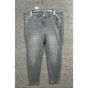 Liverpool Petite The Skinny Black Faded Mid Rise Stretch Denim Jeans Womens 12P